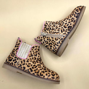 MINI BODEN Chelsea Leopard Leopard Boots Size 30/13 Girl's